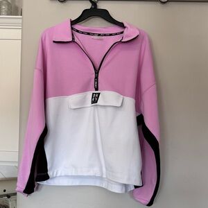 DKNY Two-Tone Pink and White Sweatshirt